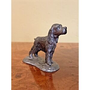 Michael Ricker Vintage Pewter Cocker Spaniel Dog Figurine Collectible Sculpture